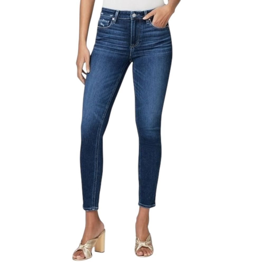 PAIGE Verdugo Ankle Skinny Jeans Clean Girl Model Off Duty Lux Dark Wash Size 29